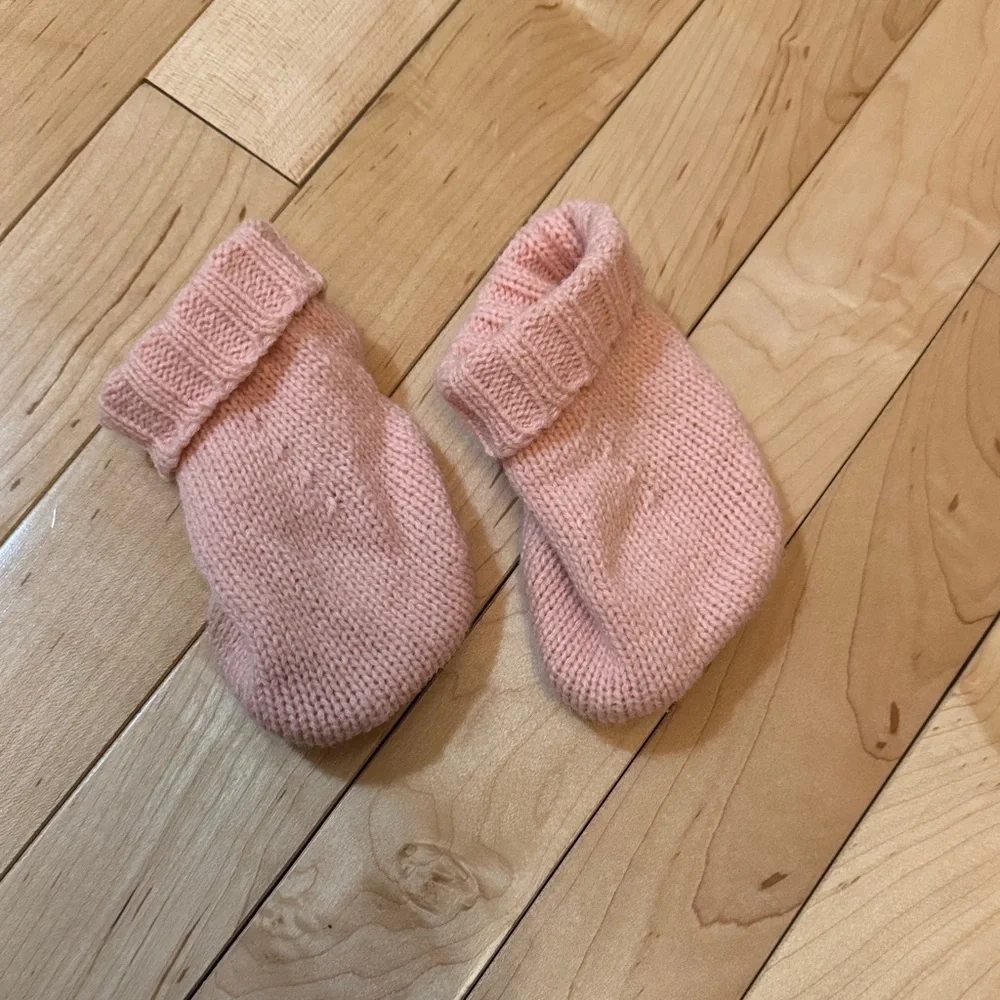 Cozy Pink Knit Baby Shoes